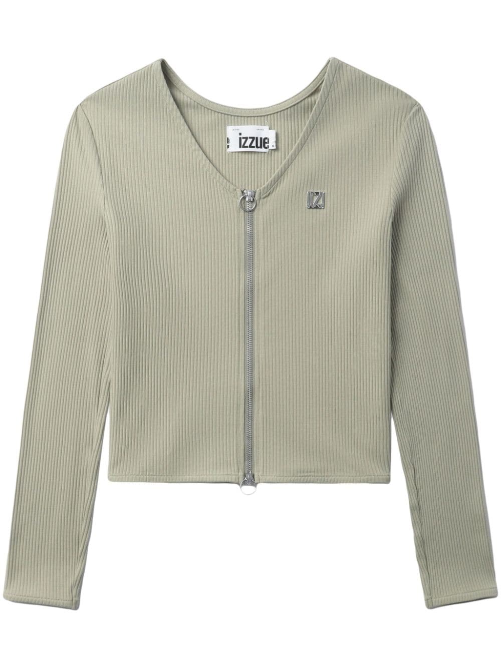 izzue logo-plaque cotton cardigan - Green von izzue