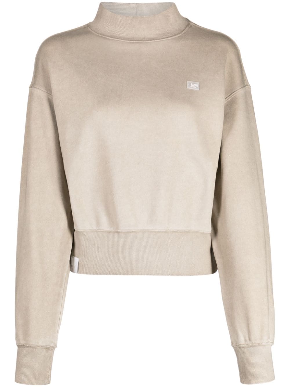 izzue logo-print cotton blend sweatshirt - Neutrals von izzue