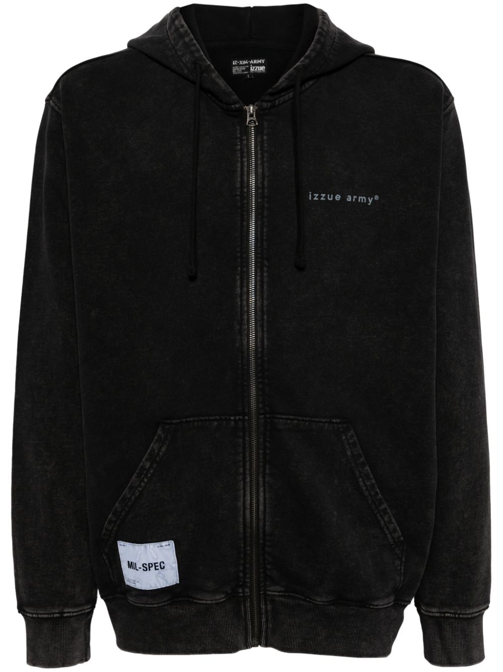 izzue logo-print cotton hoodie - Black von izzue