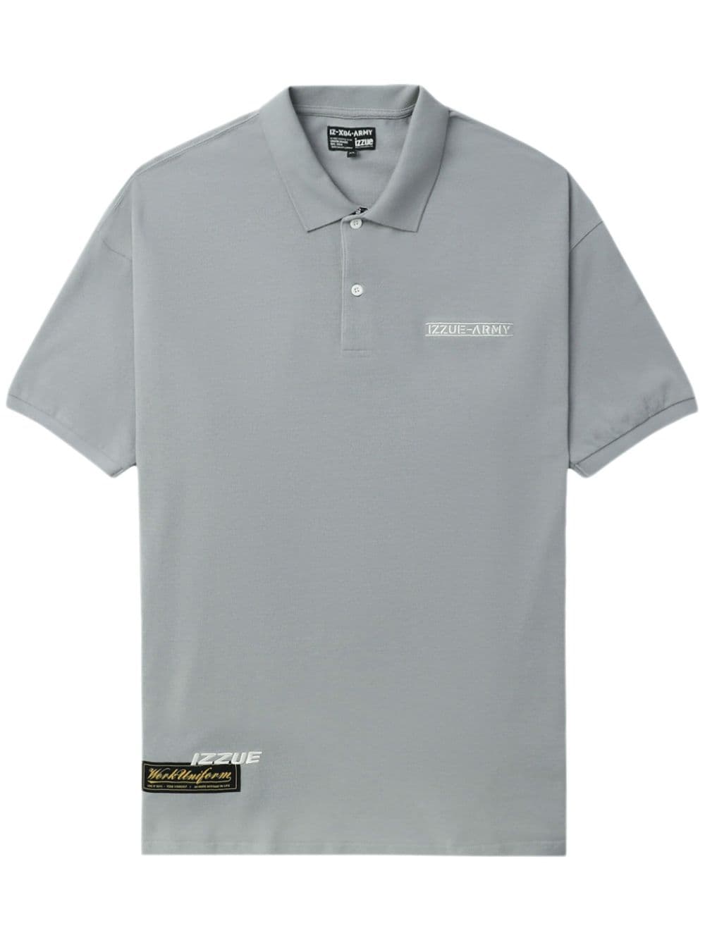 izzue logo-print cotton polo shirt - Grey von izzue