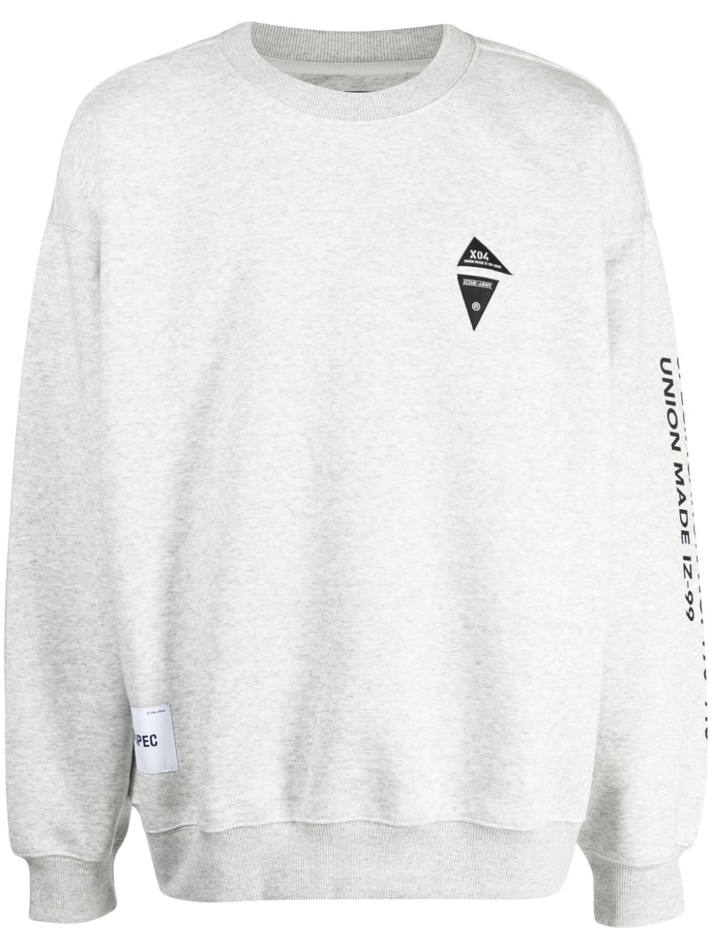 izzue logo-print crew-neck jumper - Grey von izzue