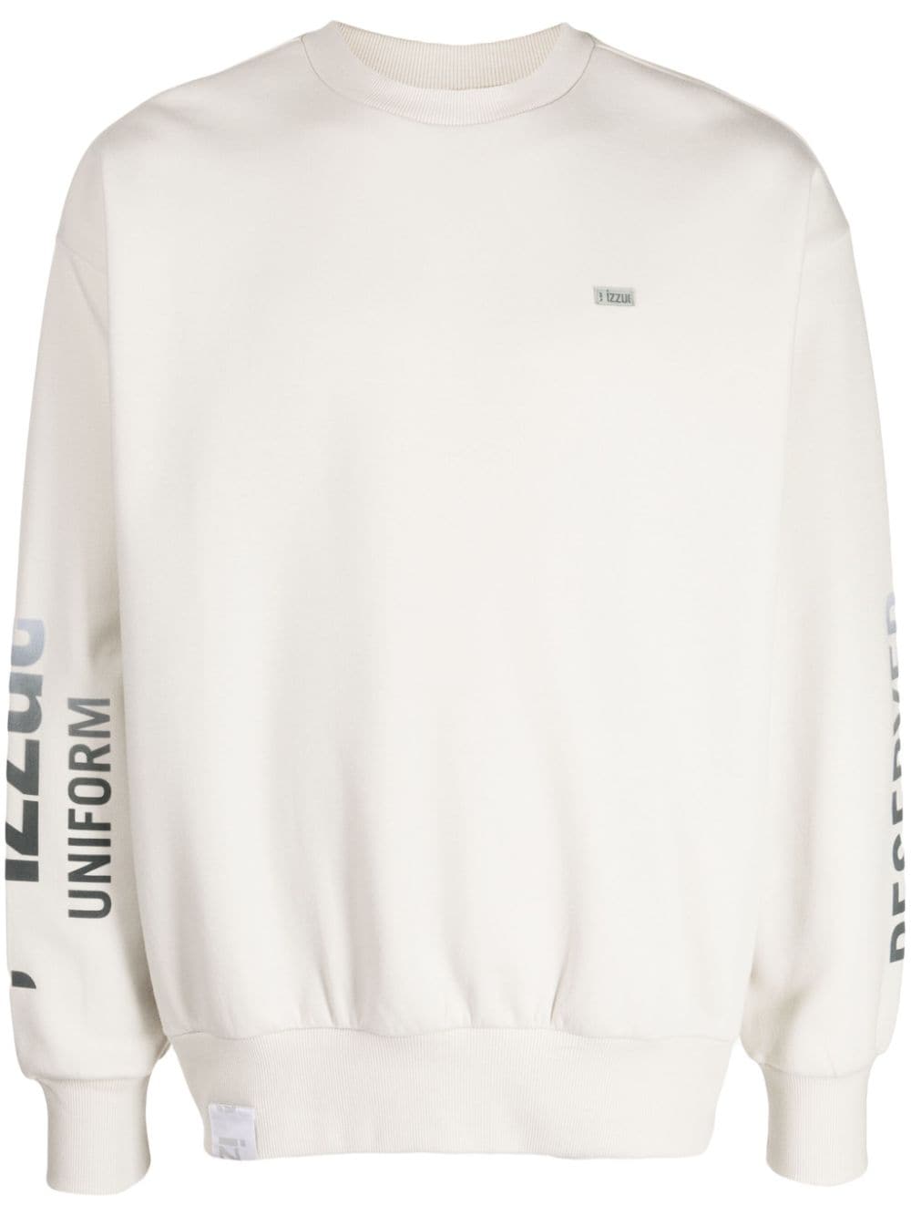 izzue logo-print crew-neck sweatshirt - Neutrals von izzue