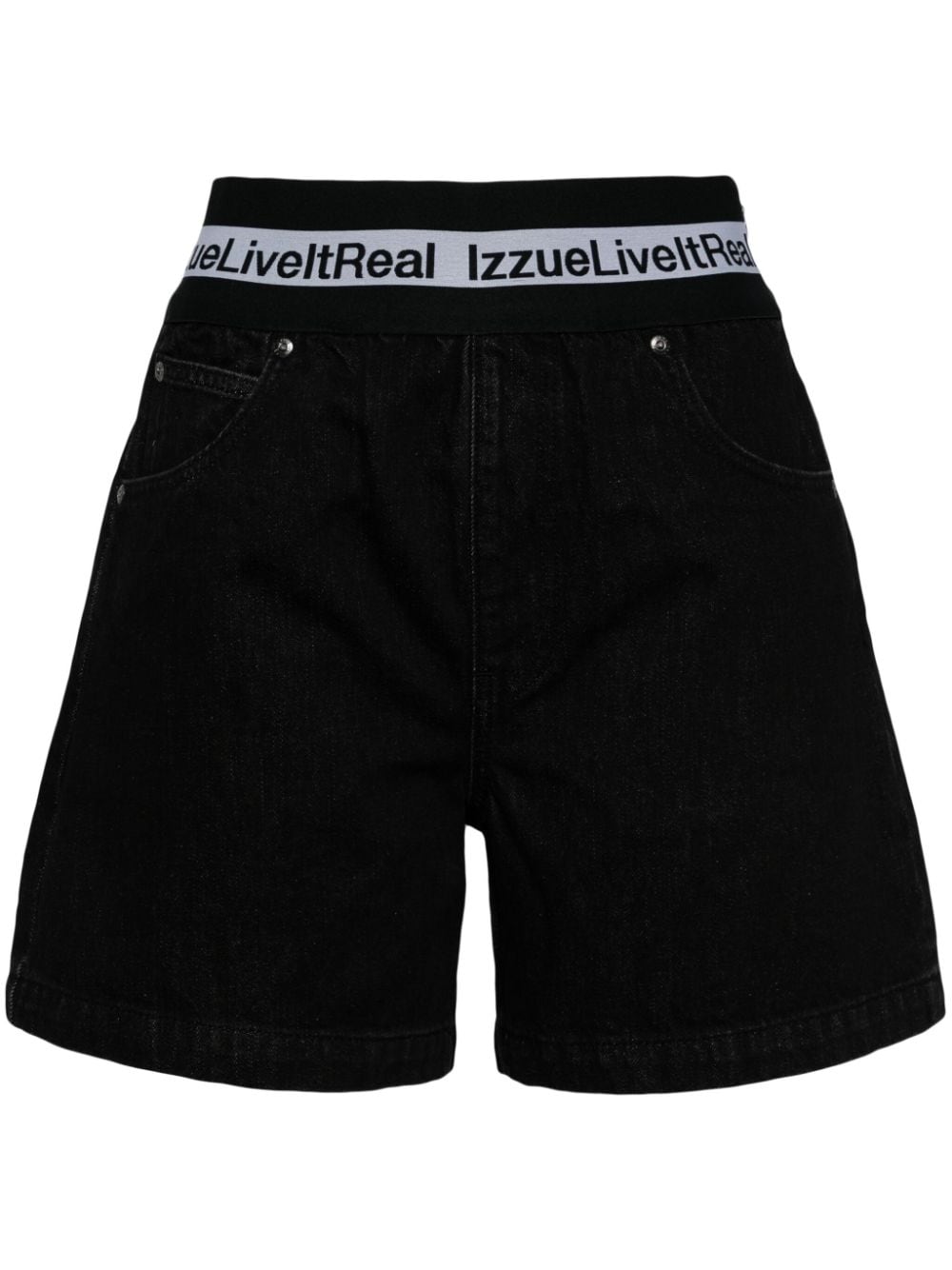 izzue logo-waistband shorts - Black von izzue