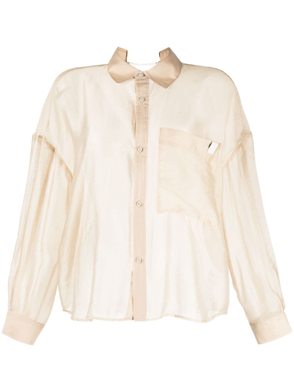 izzue long-sleeve sheer shirt - Brown von izzue