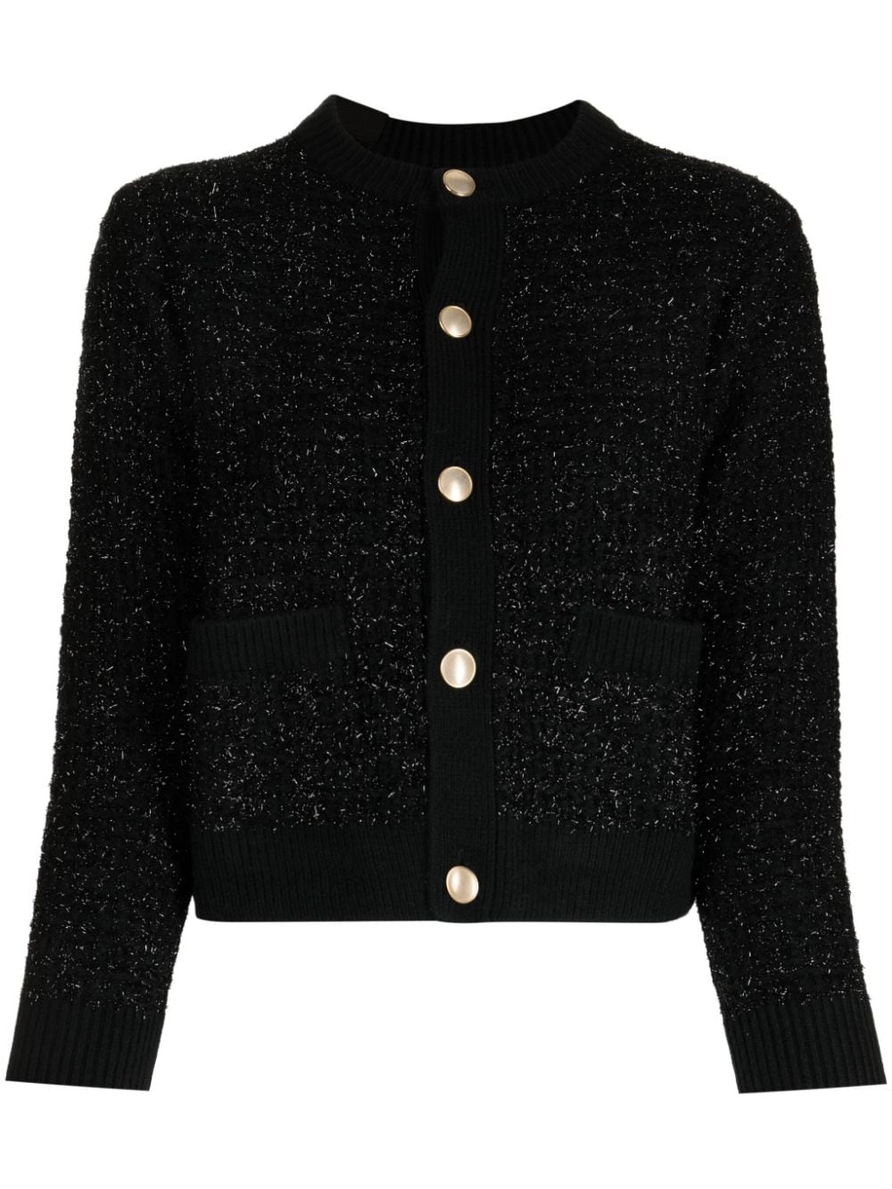 izzue lurex-detail crew-neck cardigan - Black von izzue