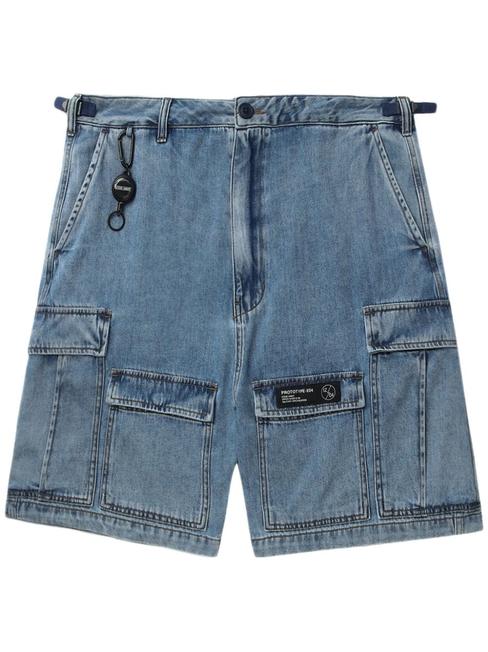 izzue mid-rise denim cargo shorts - Blue von izzue