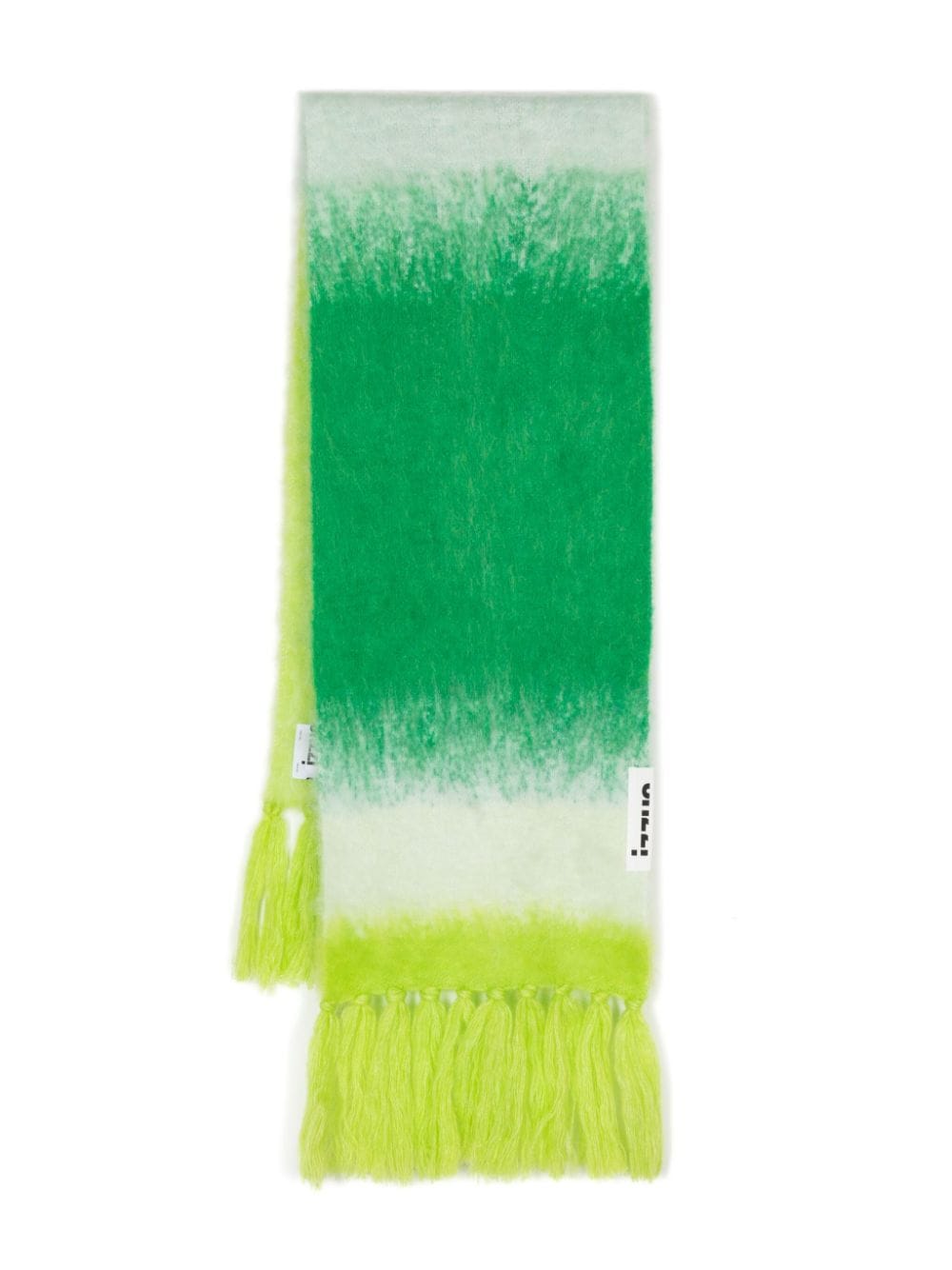 izzue ombré-effect fringed scarf - Green von izzue