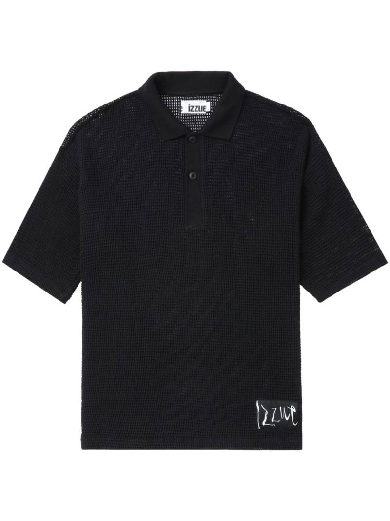 izzue open-knit polo shirt - Black von izzue