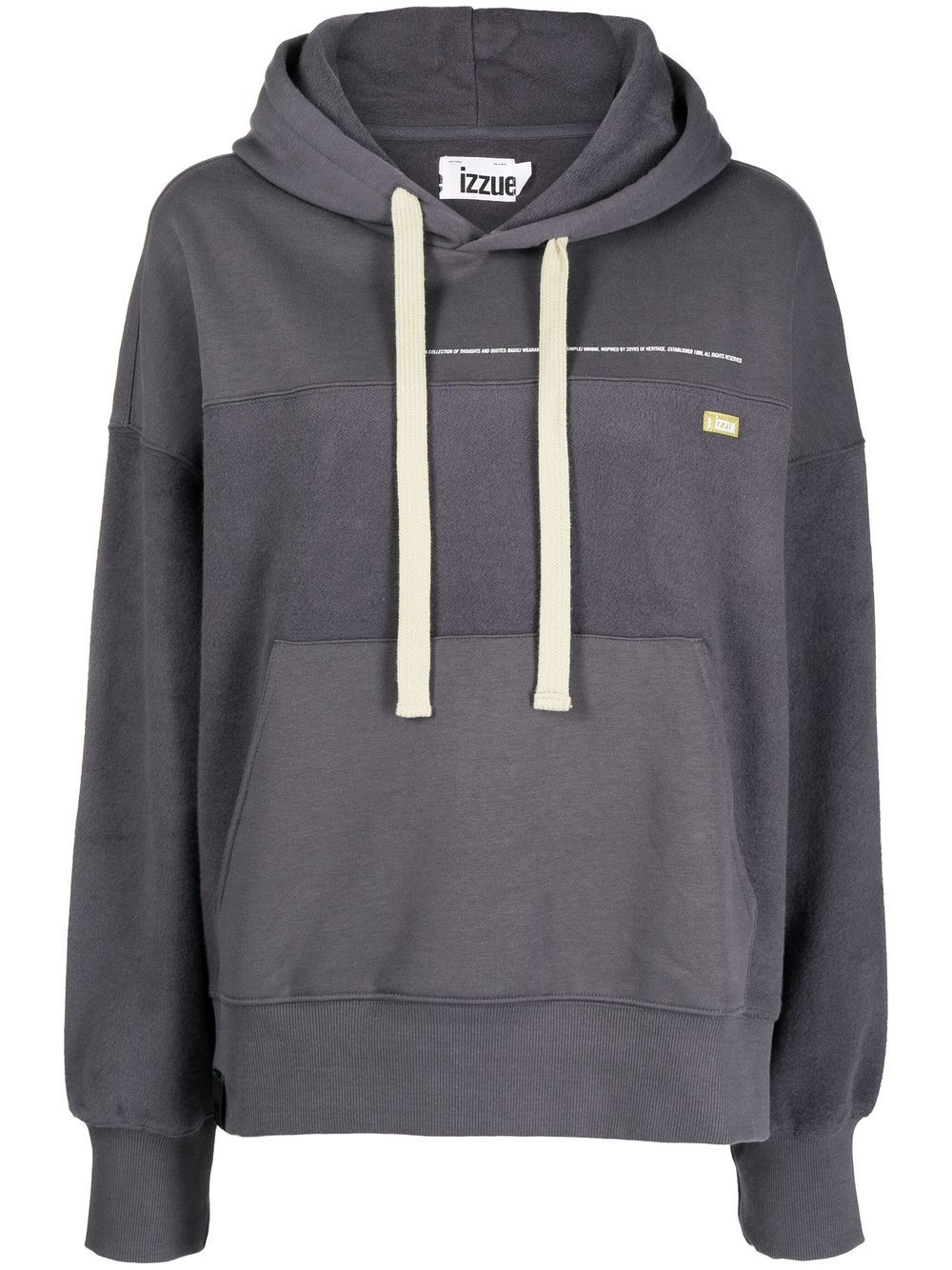 izzue panelled logo-print hoodie - Grey von izzue