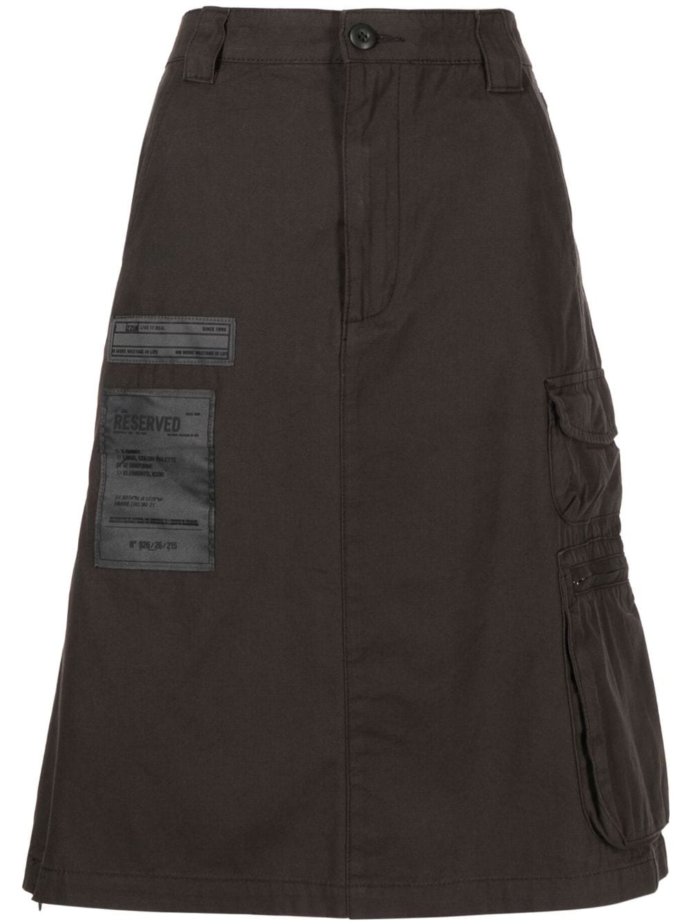izzue patch-detailed cotton skirt - Grey von izzue