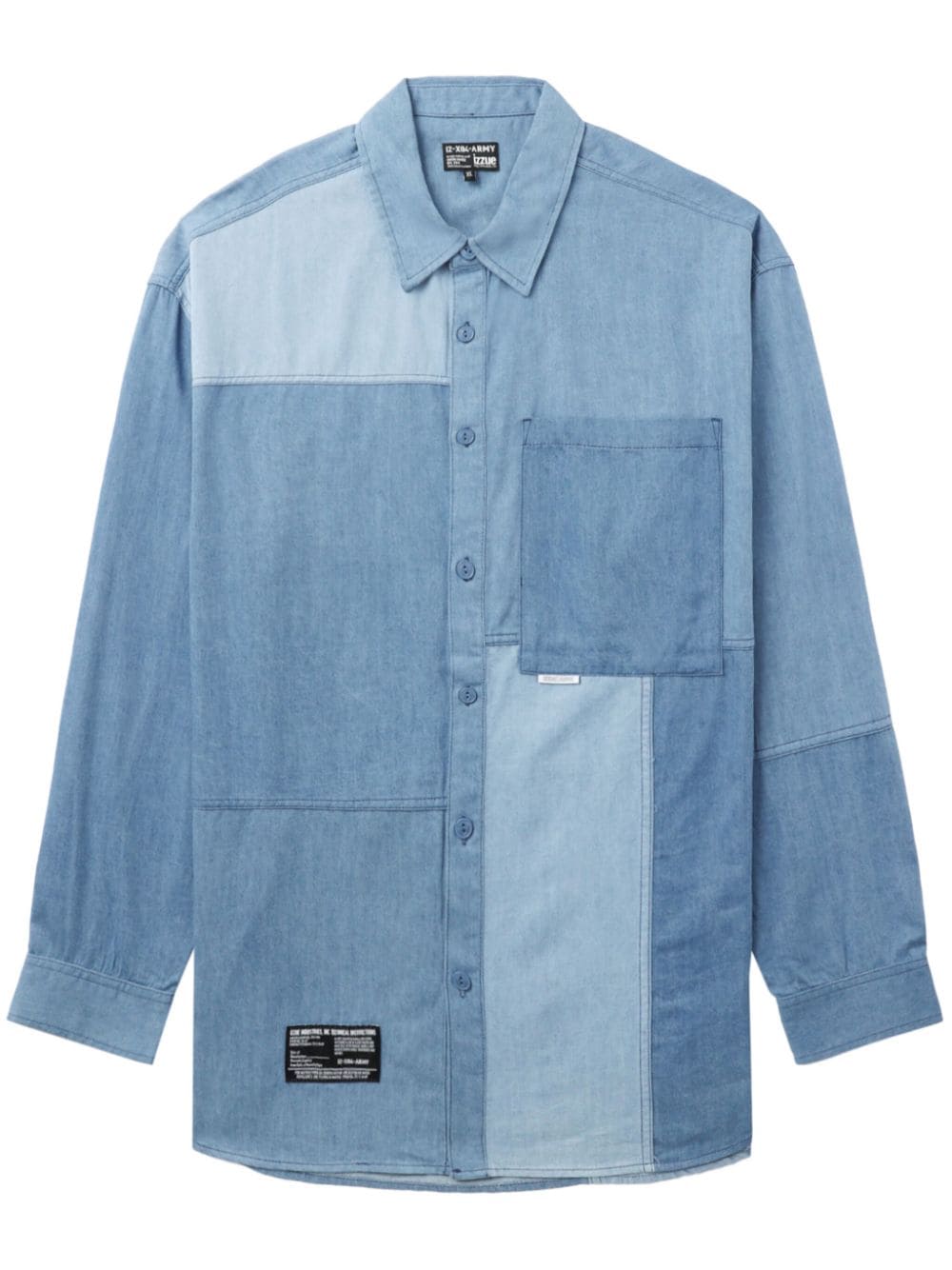 izzue patchwork cotton shirt - Blue von izzue