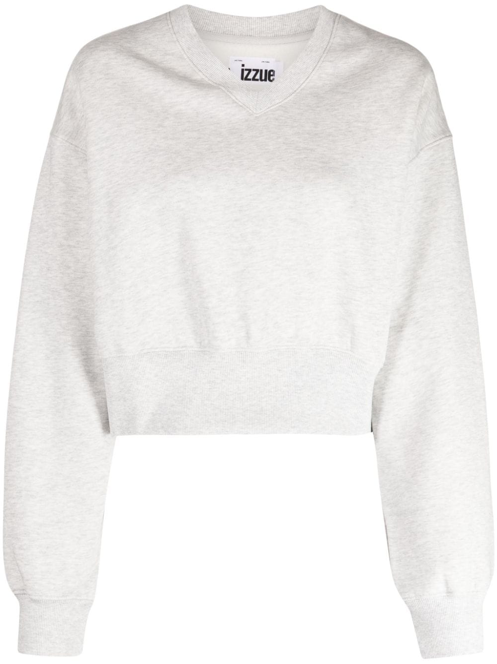 izzue rhinestone-embellished V-neck sweatshirt - Grey von izzue
