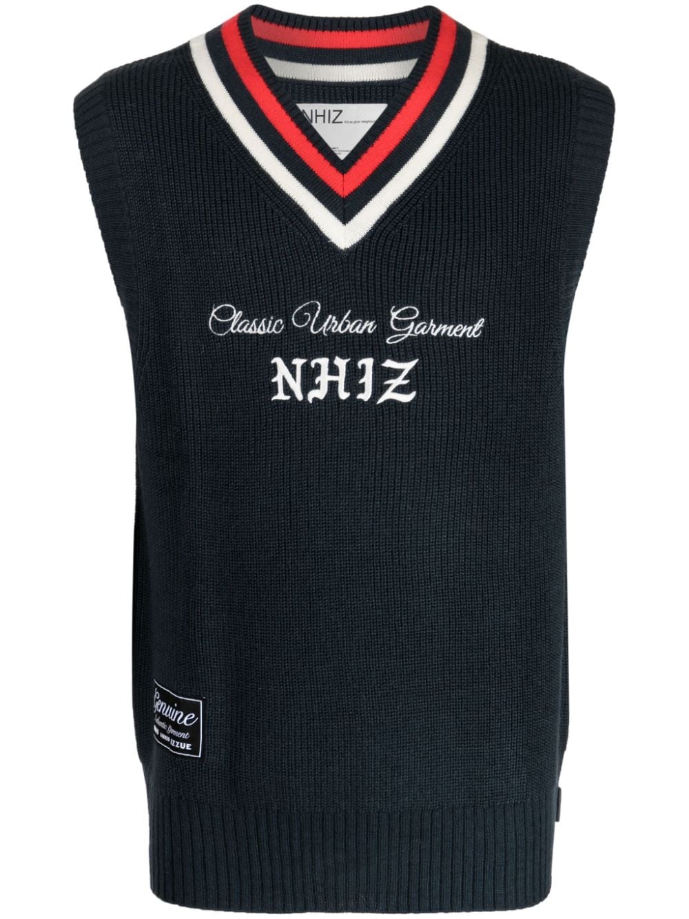 izzue slogan-embroidered V-neck vest - Blue von izzue