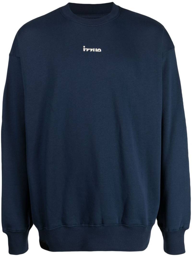 izzue slogan-embroidered cotton-blend sweatshirt - Blue von izzue