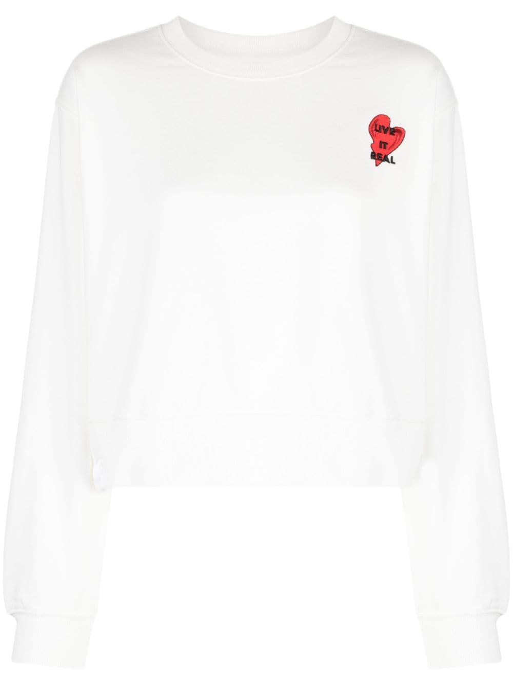 izzue slogan-embroidered cotton sweatshirt - White von izzue