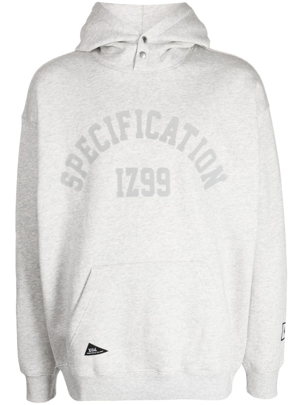 izzue slogan-embroidered press-stud hoodie - Grey von izzue