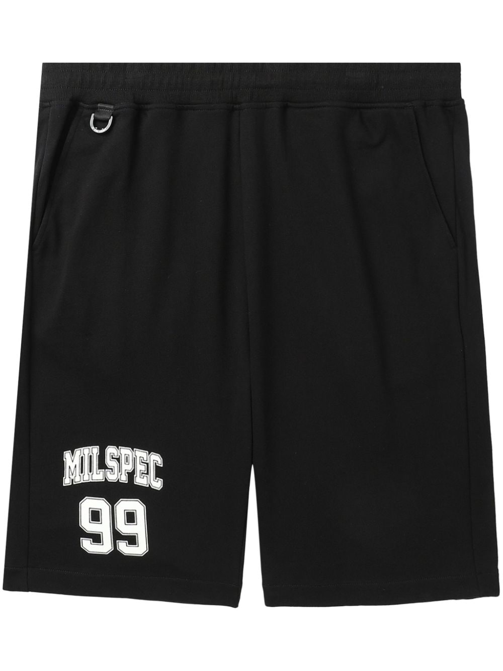 izzue slogan-print cotton track shorts - Black von izzue