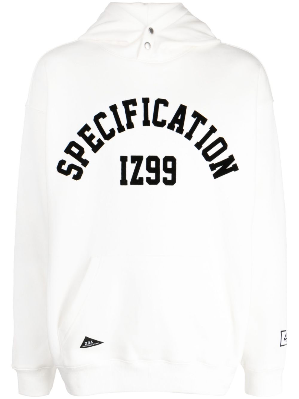 izzue slogan-print press-stud hoodie - White von izzue