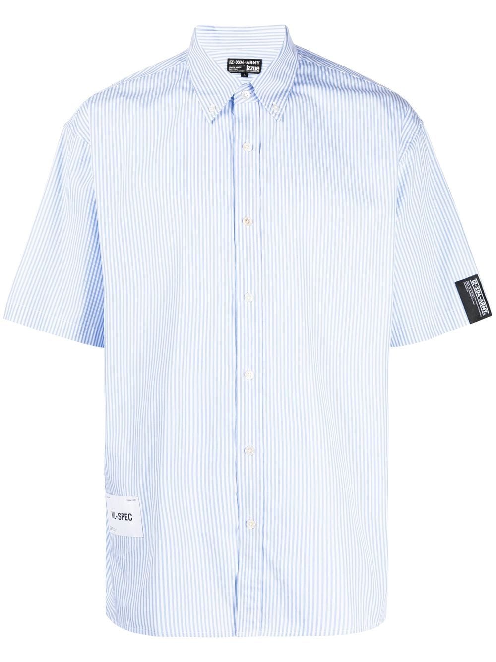 izzue stripe-pattern short-sleeved shirt - Blue von izzue