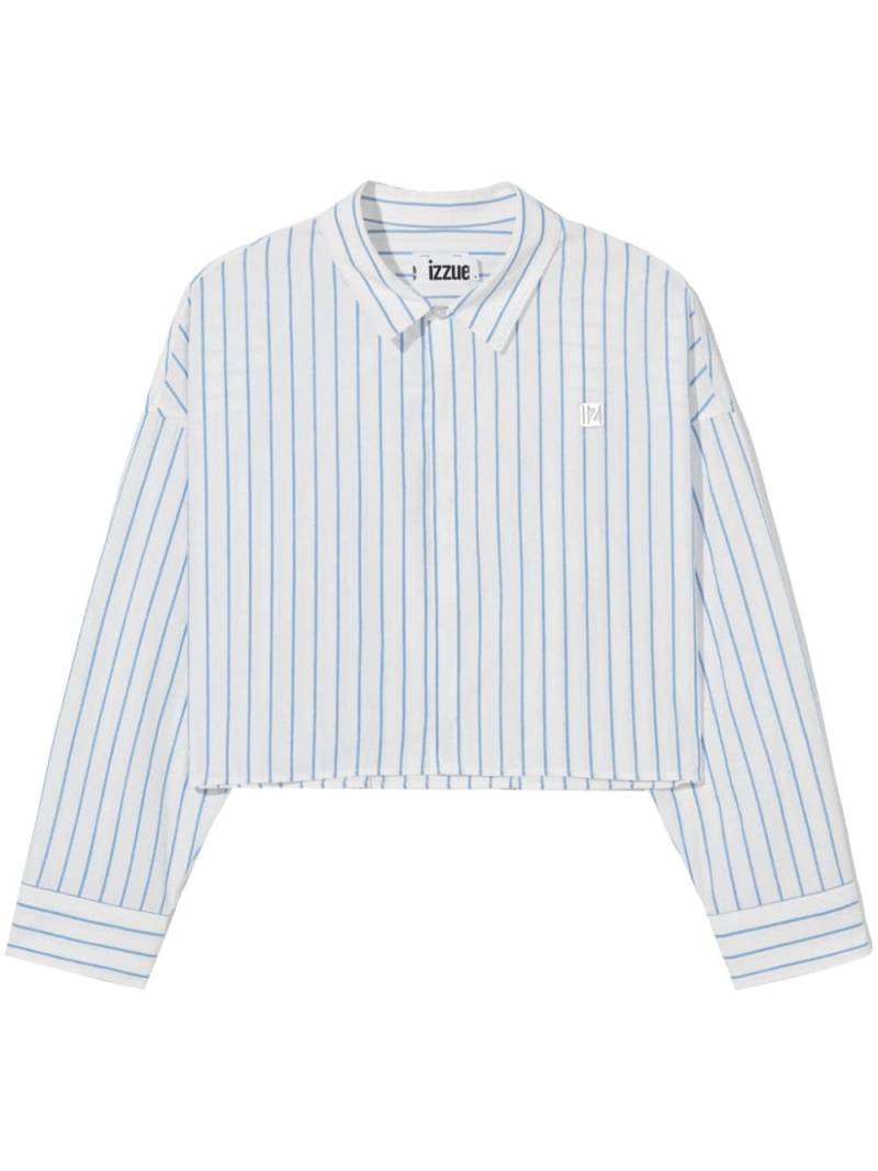 izzue striped cotton cropped shirt - White von izzue