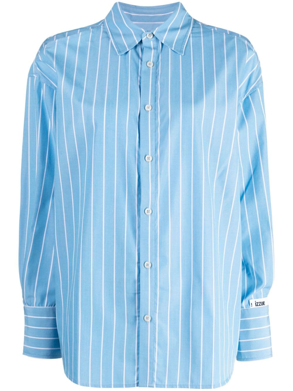 izzue striped pointed-collar long-sleeve shirt - Blue von izzue
