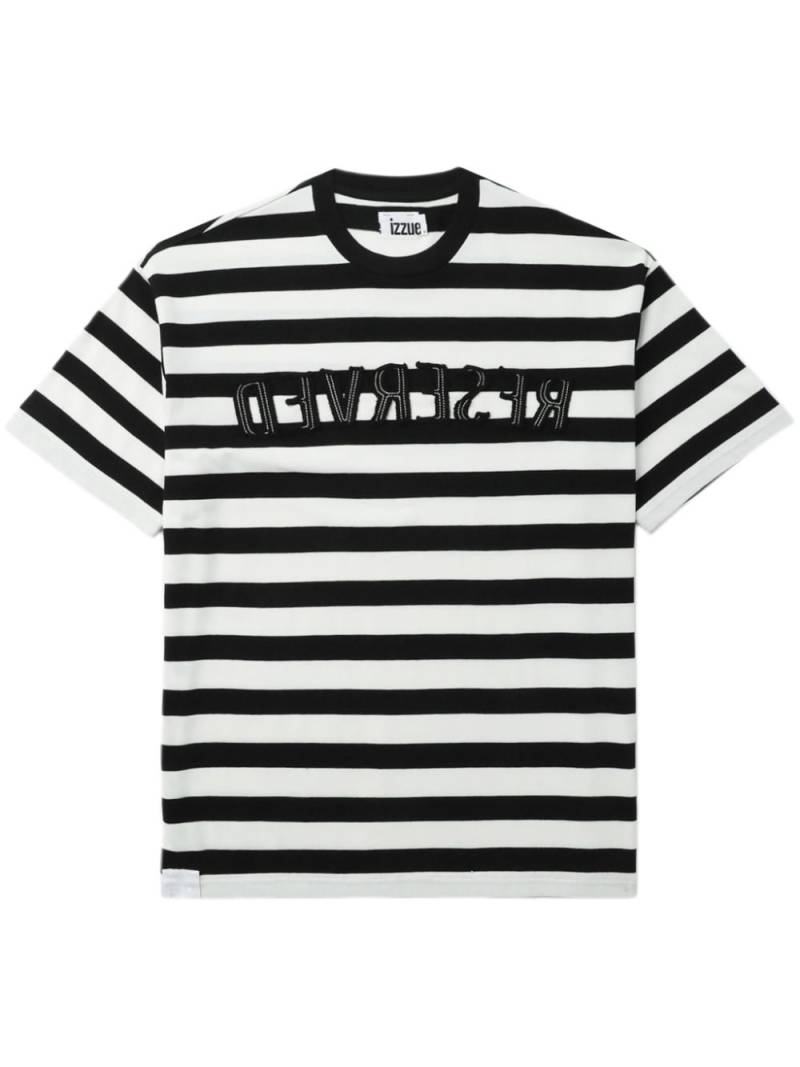izzue striped reverse-appliqué T-shirt - Black von izzue