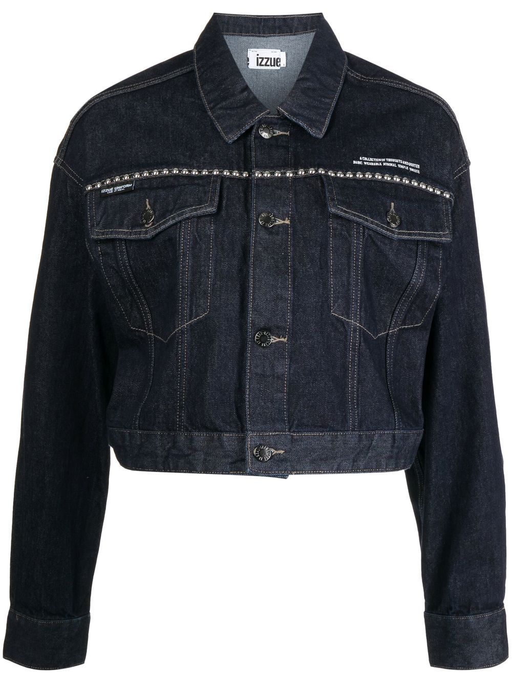 izzue stud-detail denim jacket - Blue von izzue