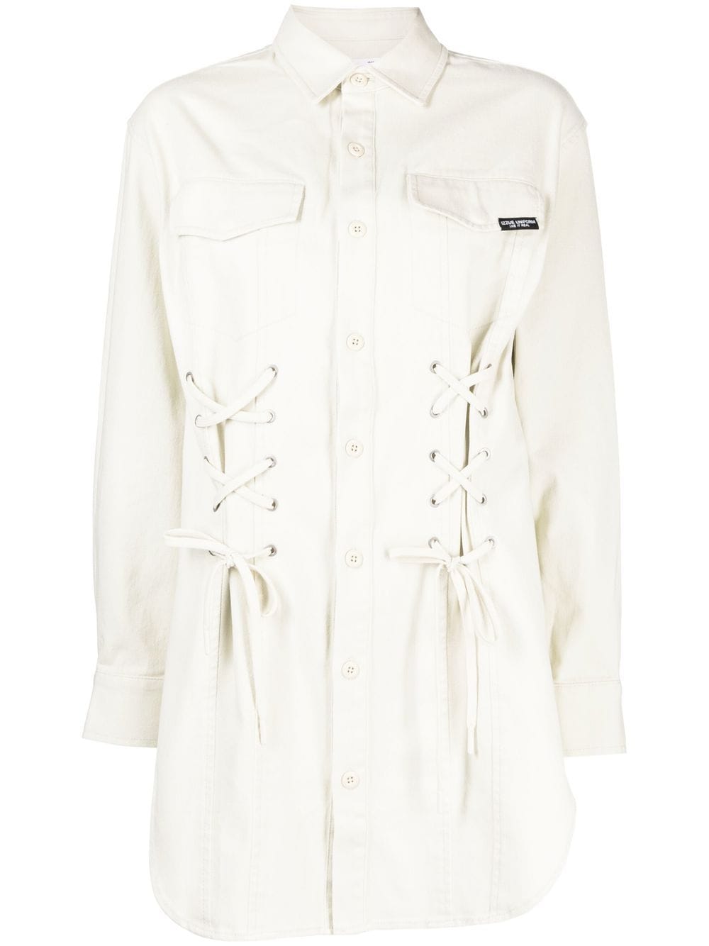 izzue tie-front shirt dress - White von izzue