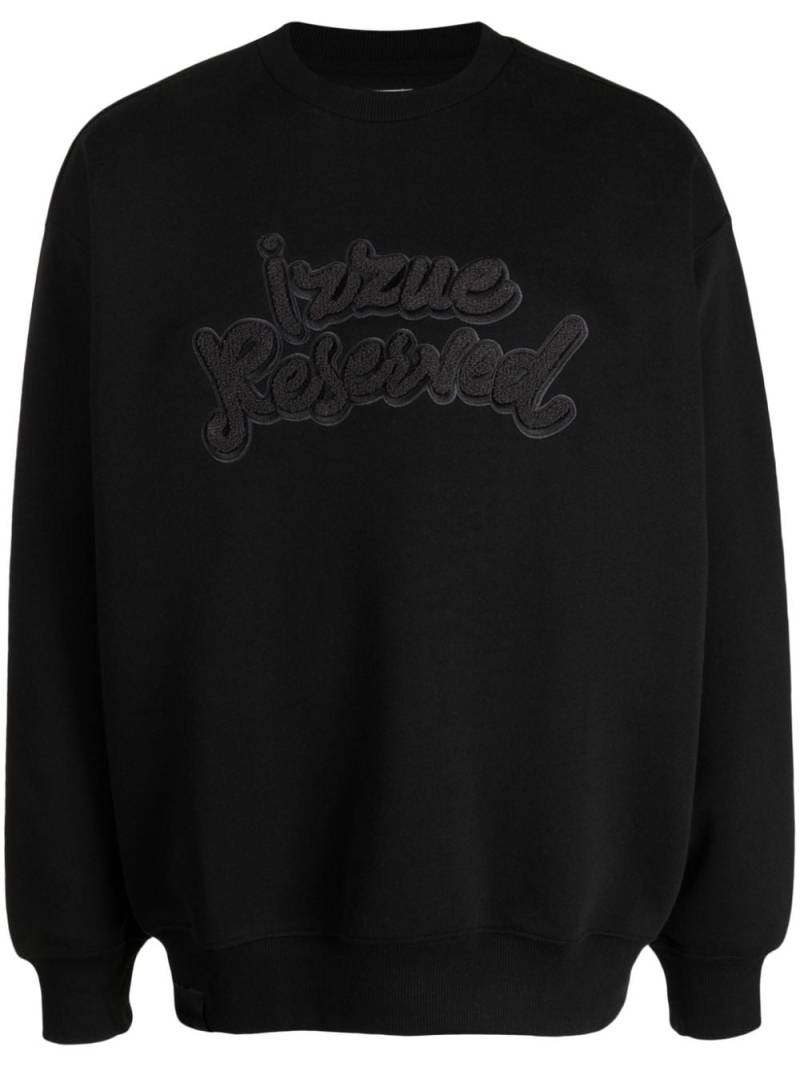 izzue towelling logo-appliqué sweatshirt - Black von izzue