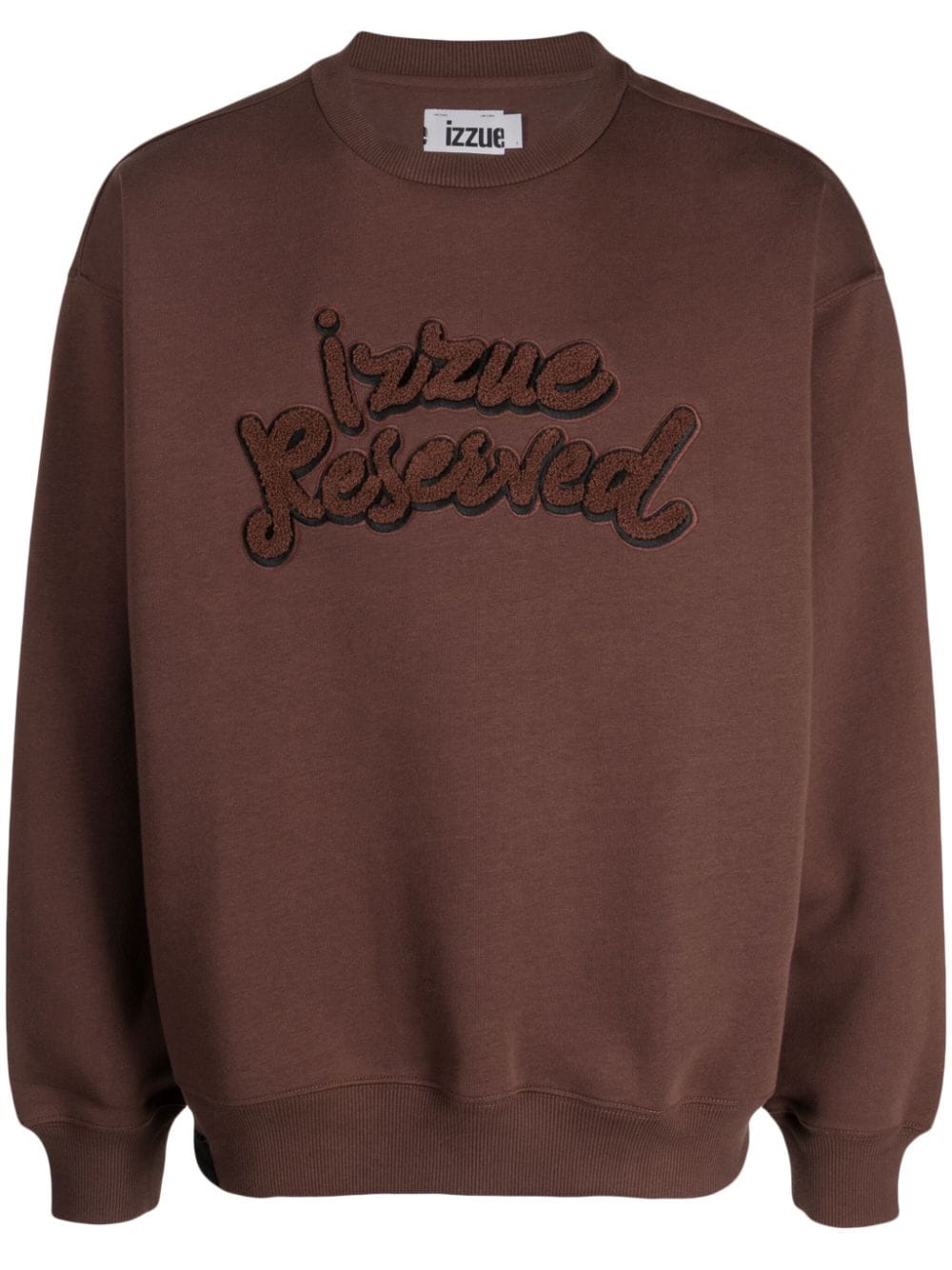 izzue towelling logo-appliqué sweatshirt - Brown von izzue