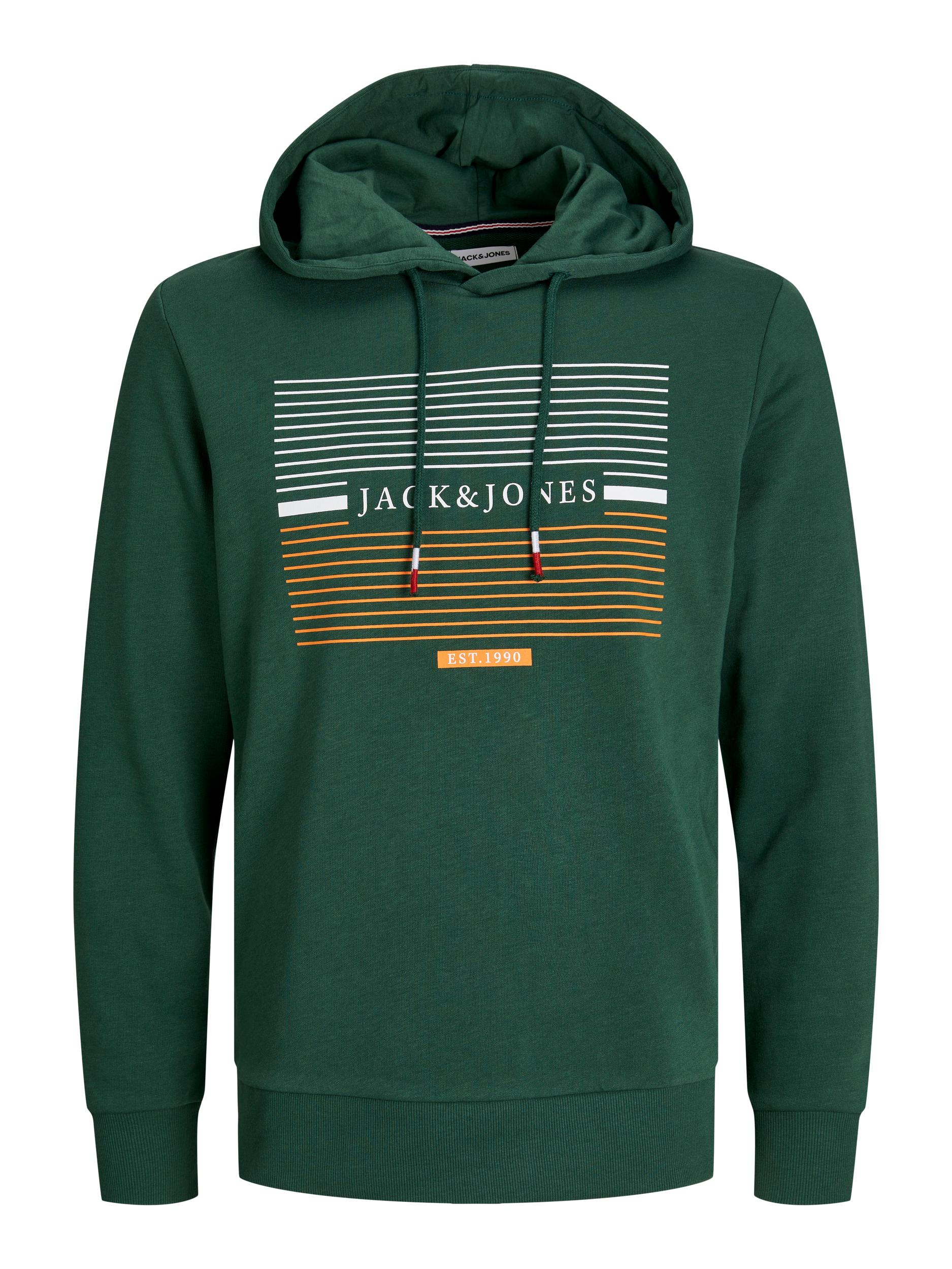 Jack & Jones Hoodie »JJCYRUS SWEAT HOOD: Komfortable Baumwollmischung mit coolem Gummidruck«, (Lässiger Hoodie: Basic Schnitt & peppiger Aufdruck) von jack & jones