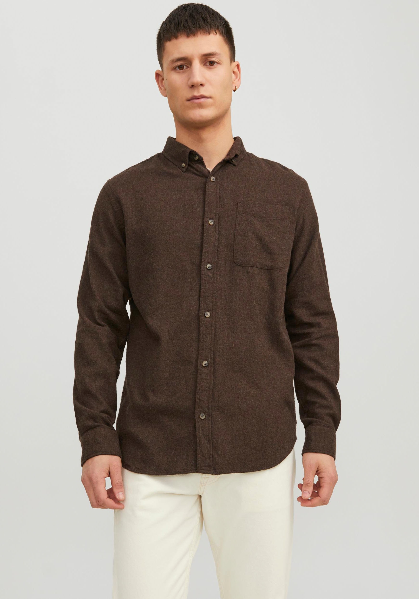 Jack & Jones Langarmhemd »JJECLASSIC MELANGE SHIRT LS SN« von jack & jones