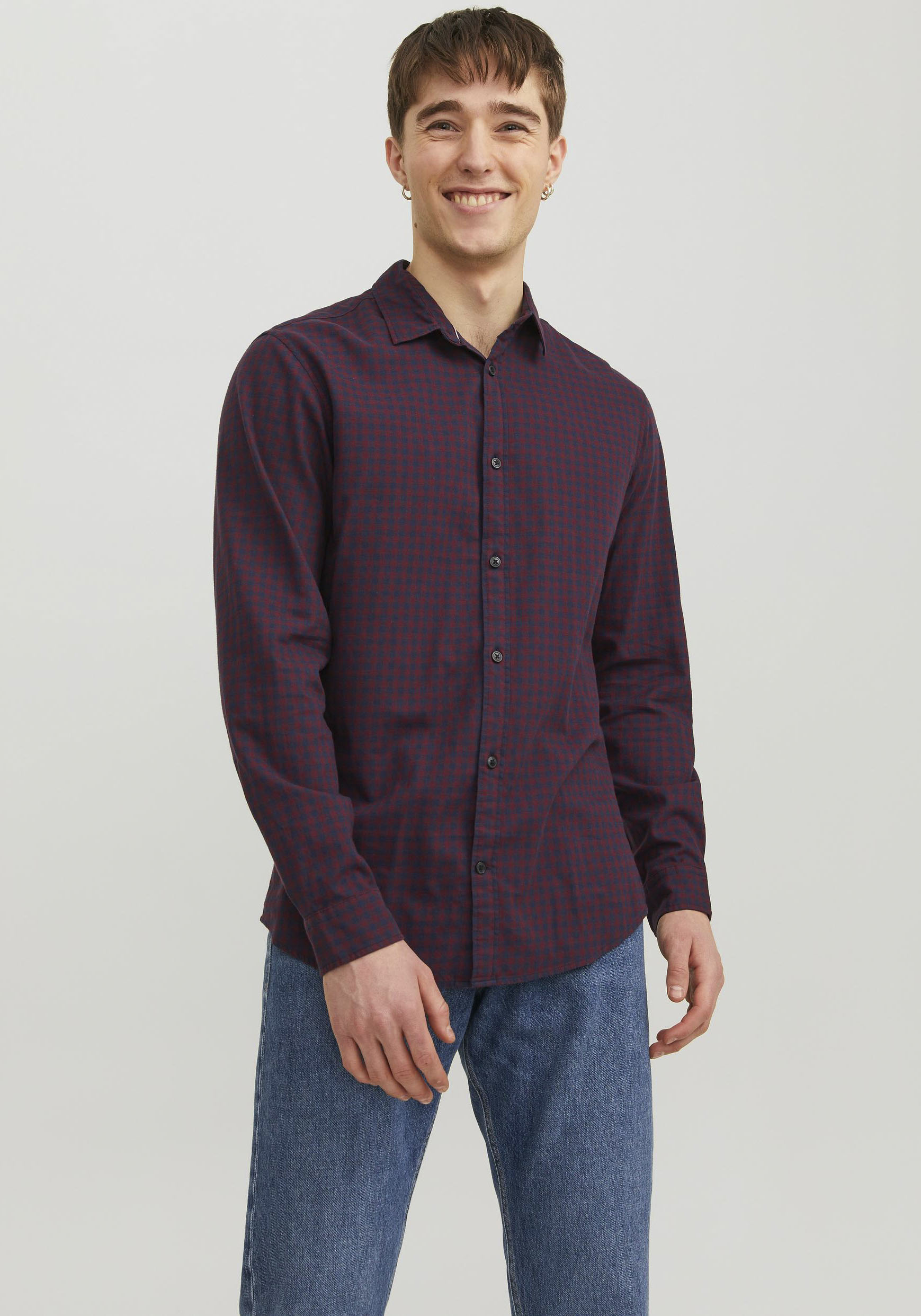 Jack & Jones Langarmhemd »JJEGINGHAM TWILL SHIRT L/S NOOS« von jack & jones