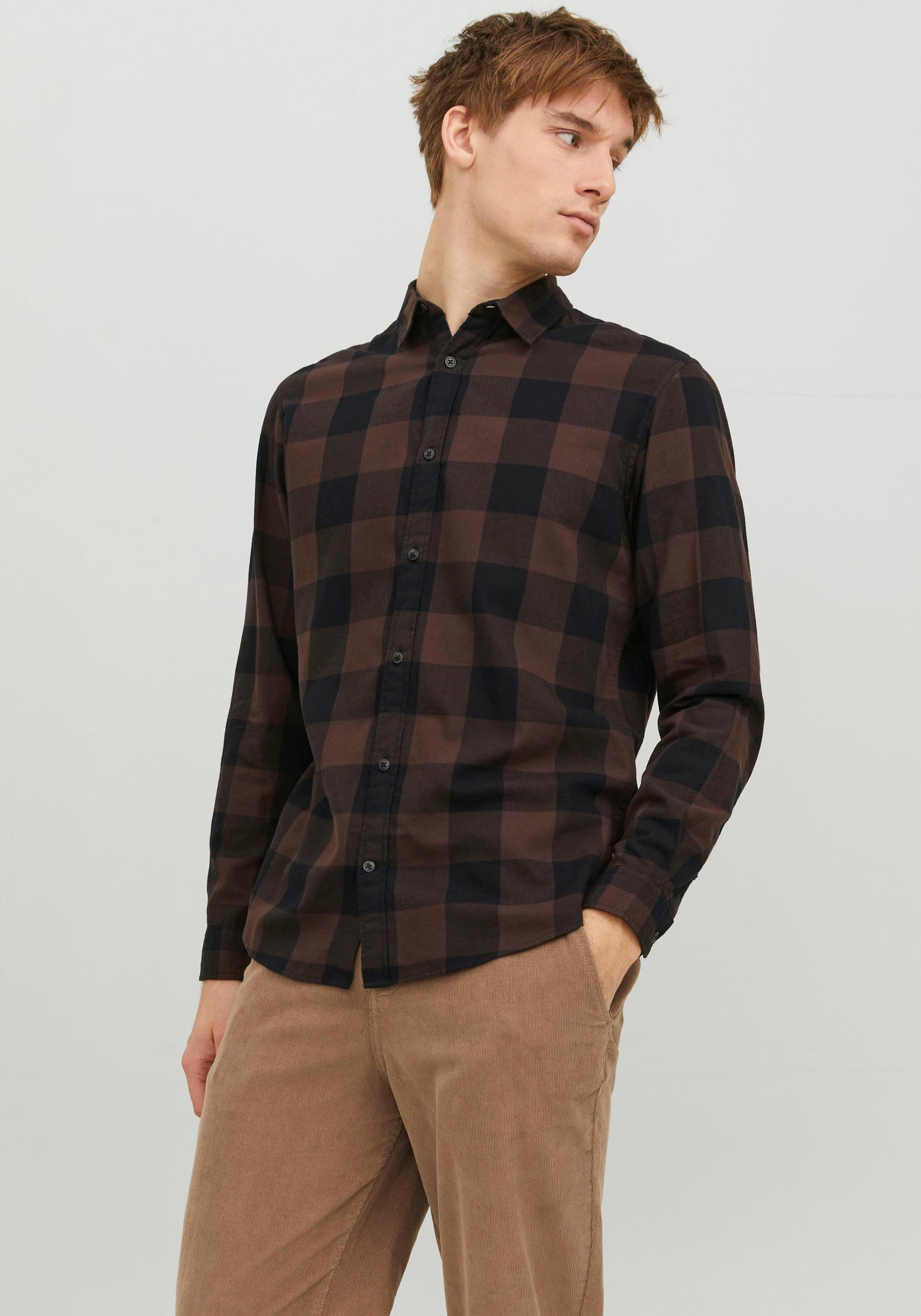 Jack & Jones Langarmhemd »JJEGINGHAM TWILL SHIRT L/S NOOS« von jack & jones