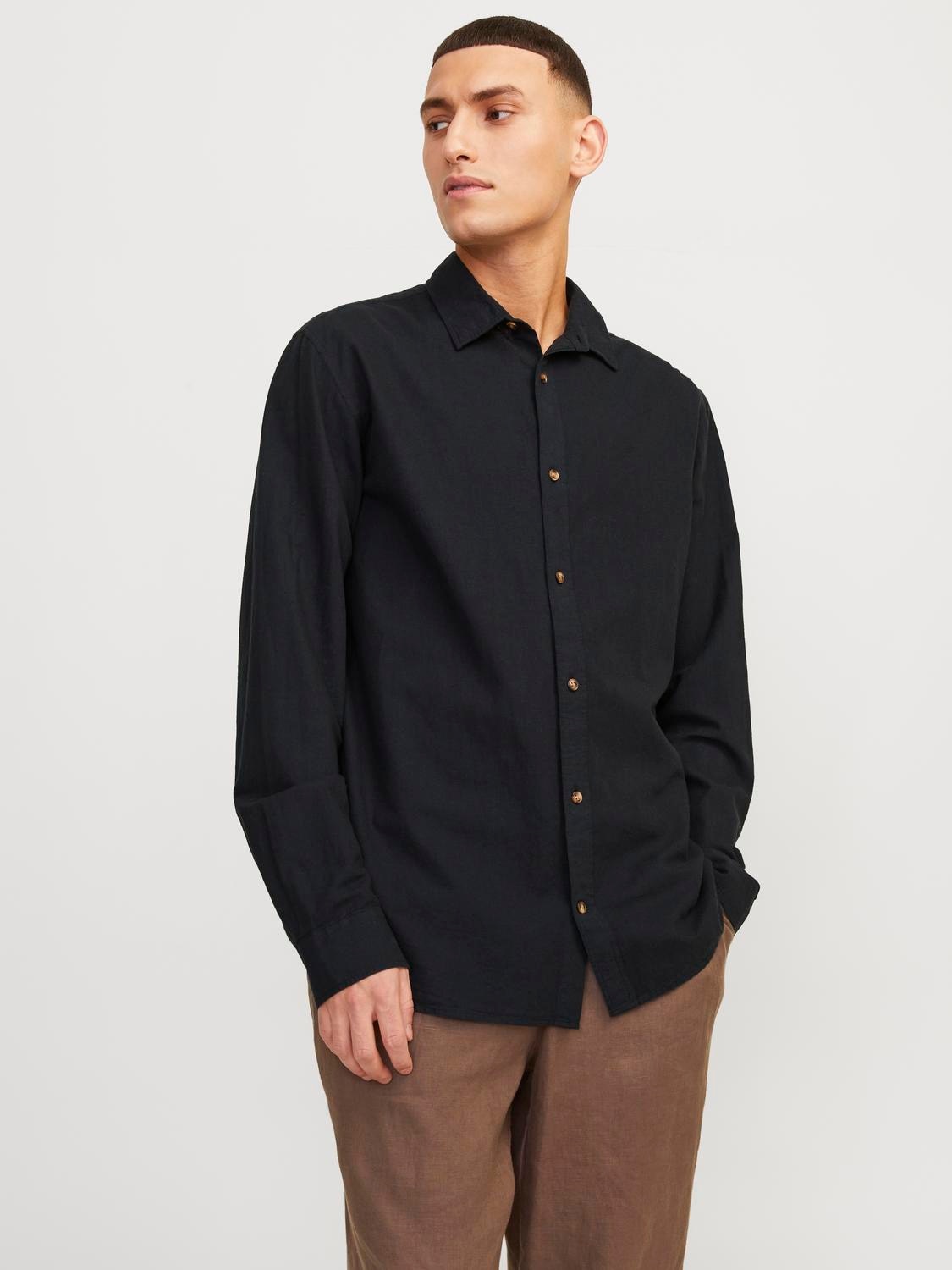 Jack & Jones Langarmhemd »JJESUMMER LINEN BLEND SHIRT LS SN« von jack & jones