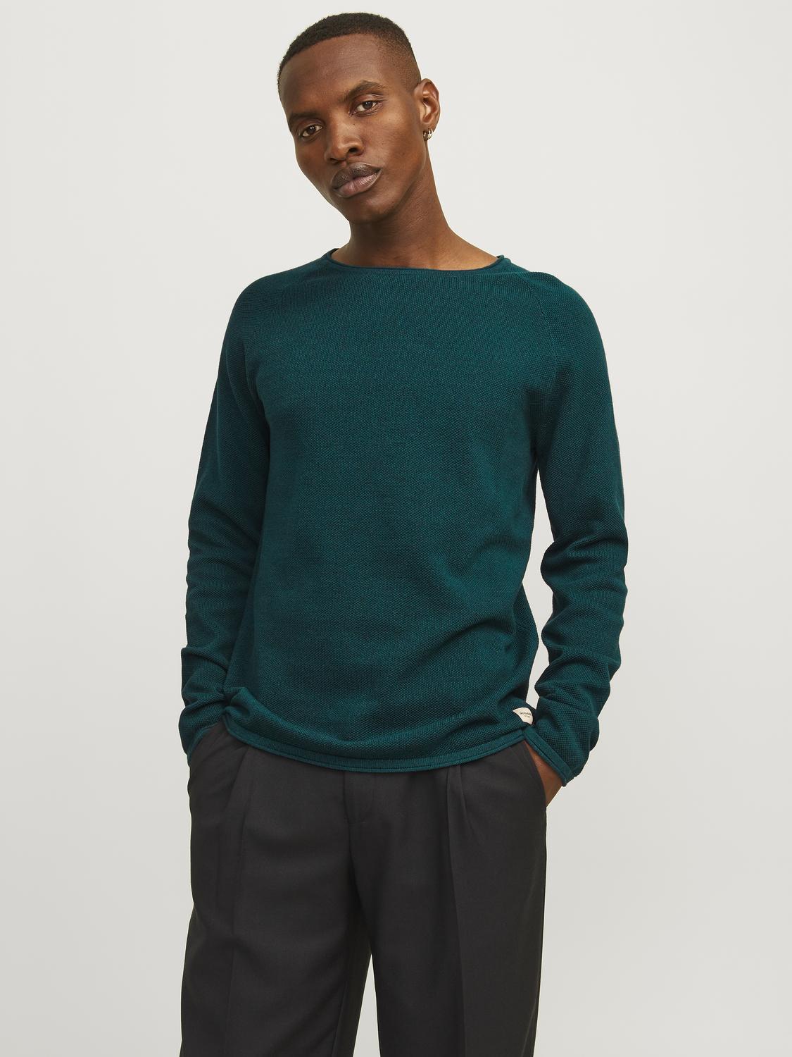 Jack & Jones Rundhalspullover »JJEHILL KNIT CREW NECK NOOS«, aus Strukturstrick von jack & jones