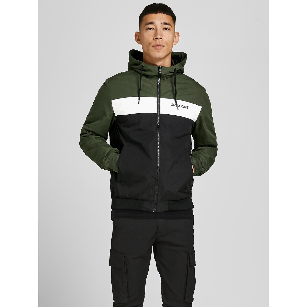 Jacke Rush Blocking, Kapuze und Reissverschluss von jack & jones