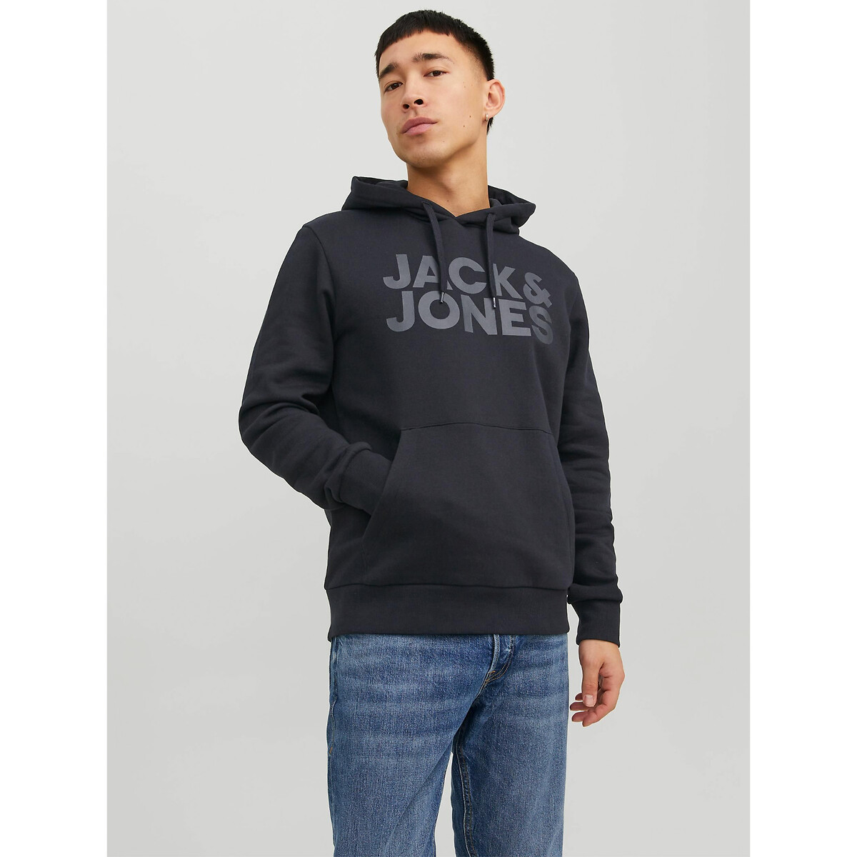 Kapuzensweatshirt mit Markenschriftzug von jack & jones