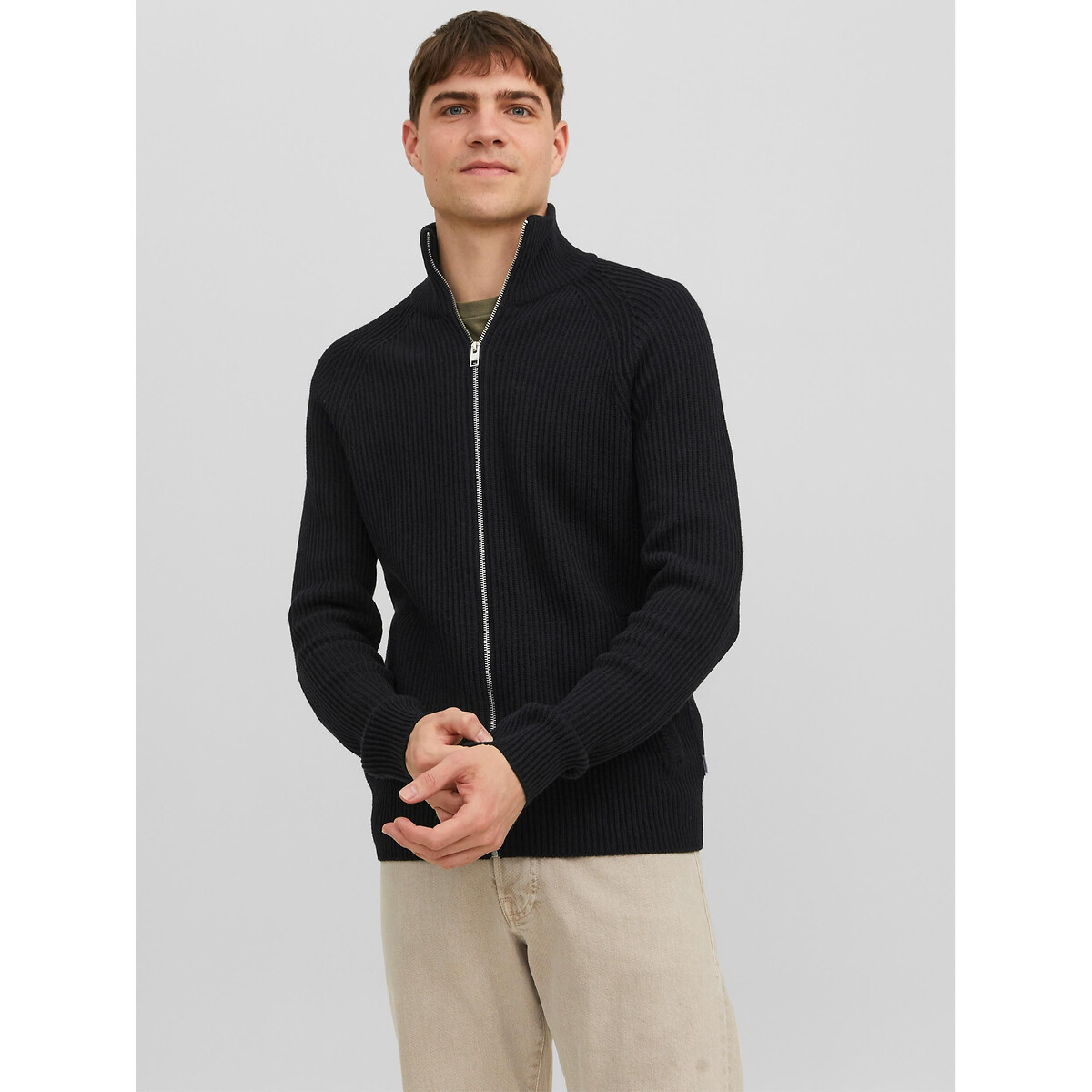 Strickjacke Jjpannel, Reissverschluss von jack & jones