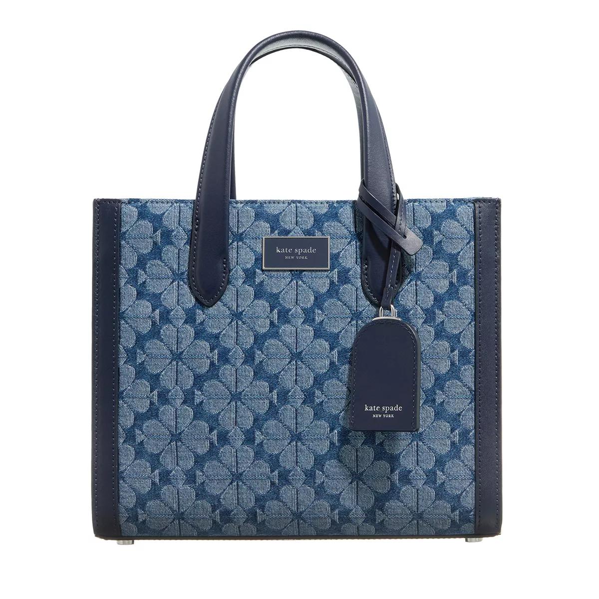 Kate Spade New York Henkeltasche - Spade Flower Jacquard Denim Manhattan Small - Gr. unisize - in Blau - für Damen von kate spade new york