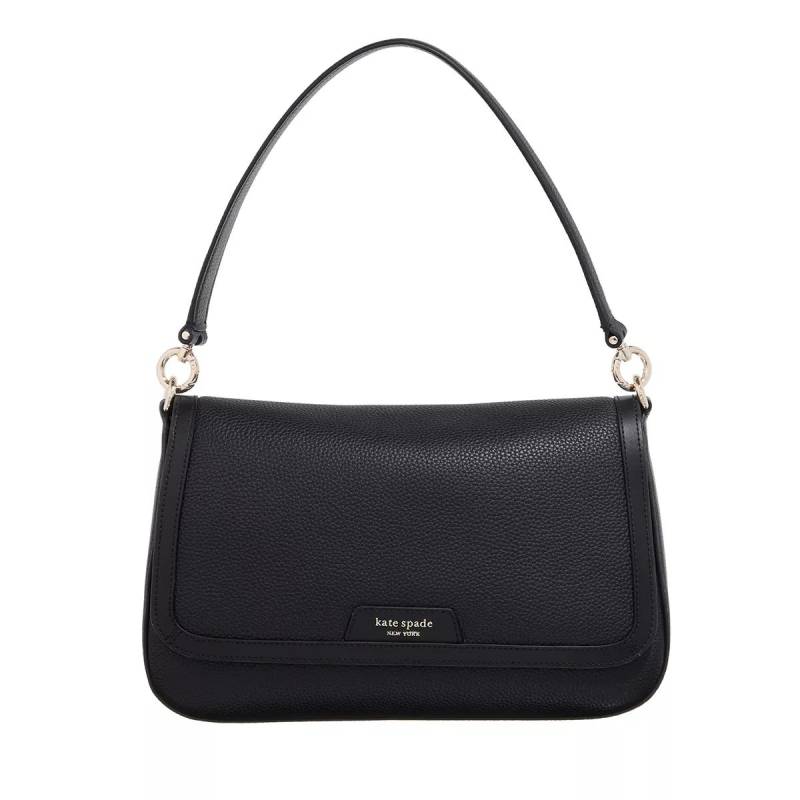 Kate Spade New York Schultertasche - Hudson Pebbled Leather Flap Shoulder Bag - Gr. unisize - in Schwarz - für Damen von kate spade new york