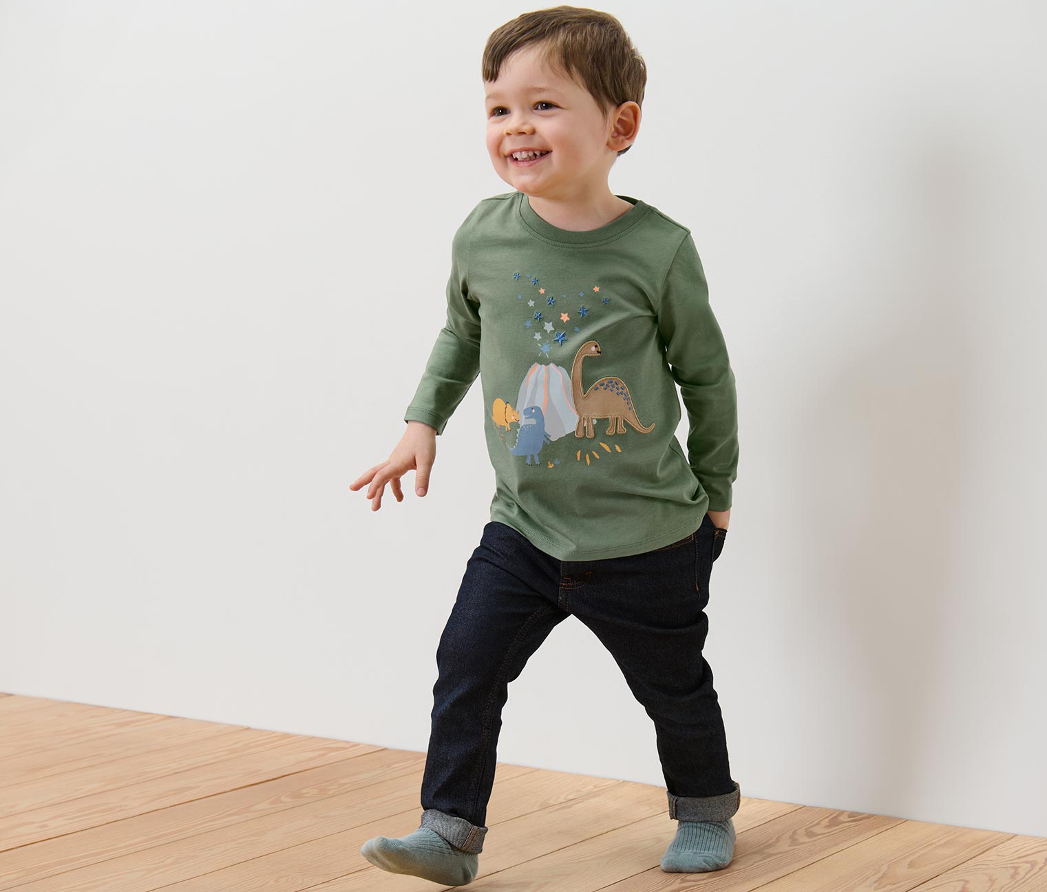 2 Kinder-Langarmshirts, Dino 2 Kinder-Langarmshirts, Dino