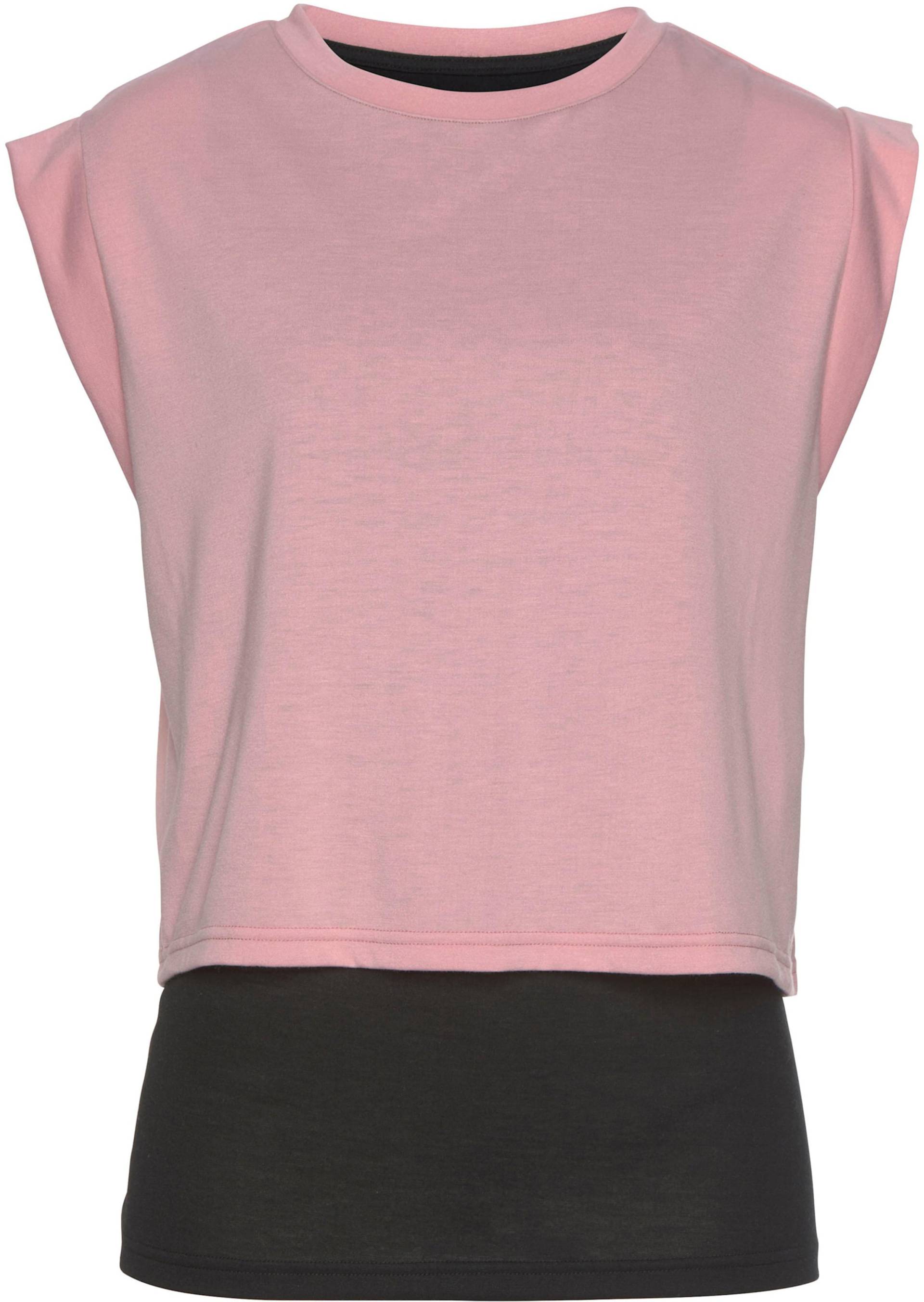 2-in-1-Shirt in rosa-schwarz von LASCANA ACTIVE