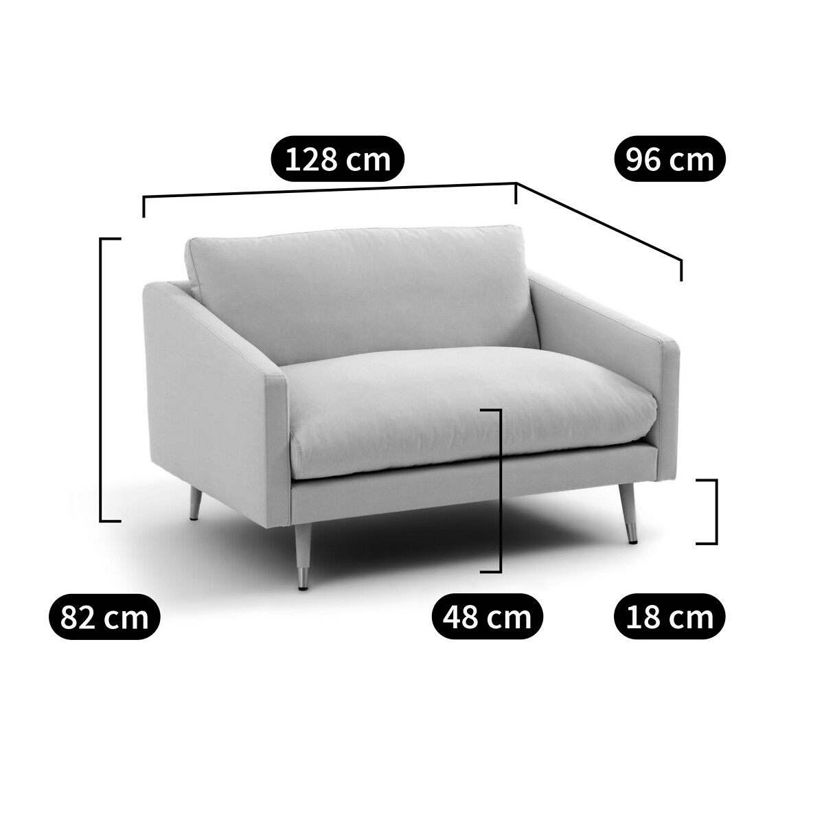 2-Sitzer-Sofa, Bezug Milton von SUNBRELLA X LA REDOUTE INTERIEURS