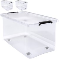 Aufbewahrungsbox 2er-Set Transparent 60x40x35cm 60L Aufbewahrungsbox 2er-Set Transparent 60x40x35cm 60L von Deuba®