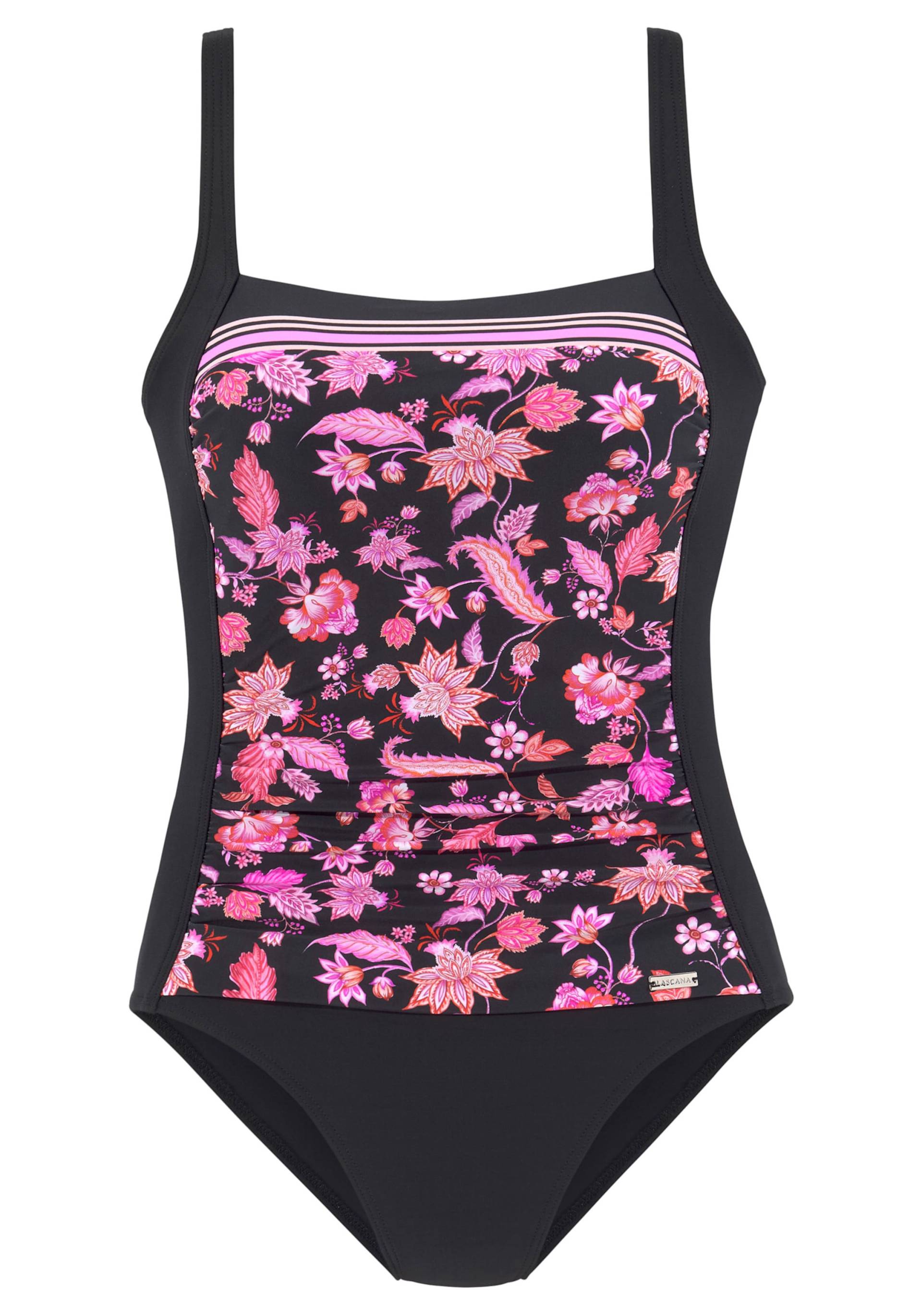 Badeanzug in schwarz-pink von LASCANA