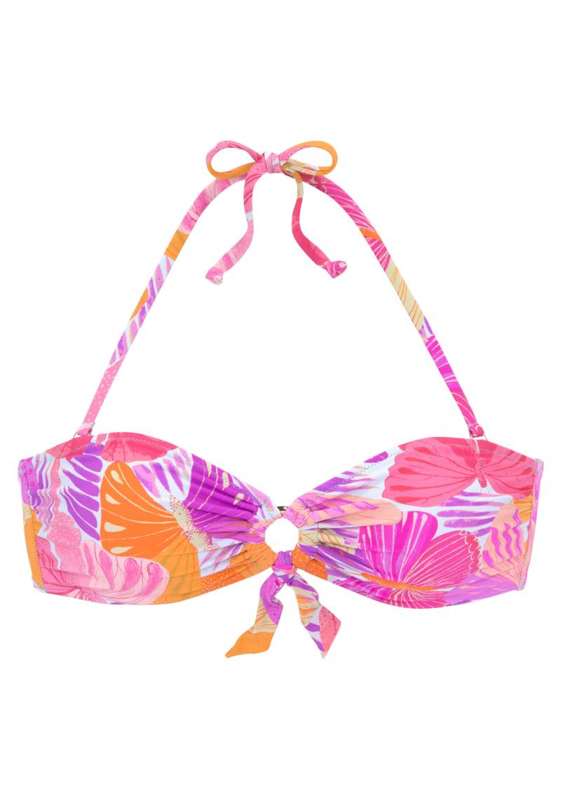 Bandeau-Bikini-Top in lila-orange von Sunseeker