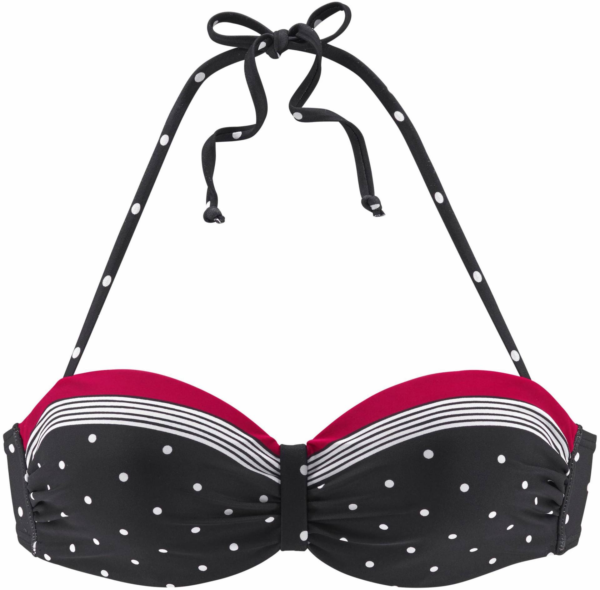 Bandeau-Bikini-Top in schwarz-rot von LASCANA