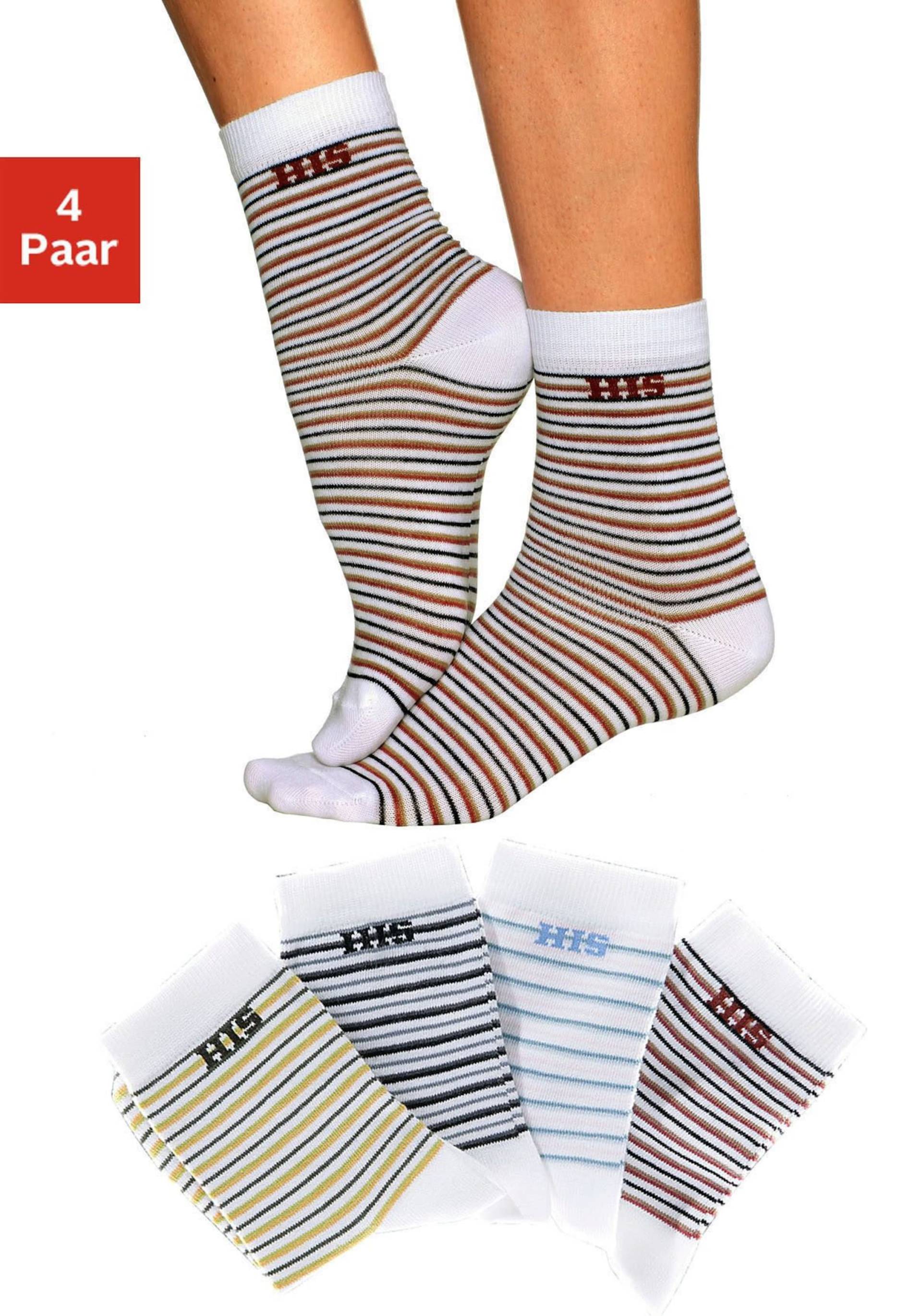 Basicsocken in weiss-grün, weiss-grau, weiss-blau, weiss-braun von H.I.S