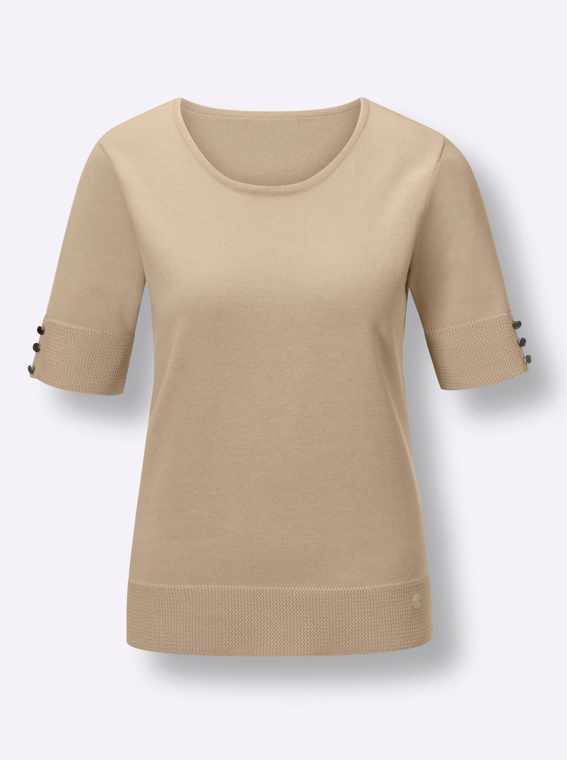 Baumwoll-Pullover in beige von CREATION L PREMIUM